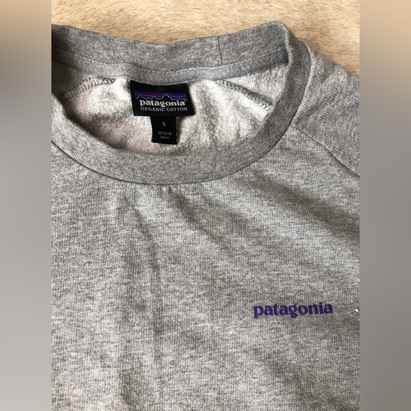 Men’s Patagonia Lightweight Crewneck Sweatshirt Grey with Logo Size Small - Picture 2 of 5